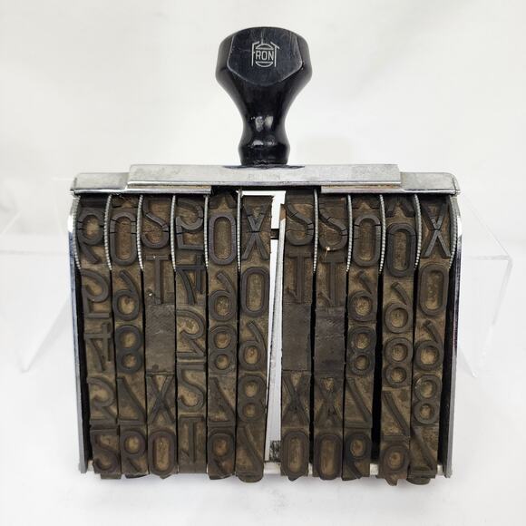 Vintage Jumbo XL 7" Wide Pullman Rubber Band Ink Stamp 11 Number Wood Handle - Picture 1 of 11